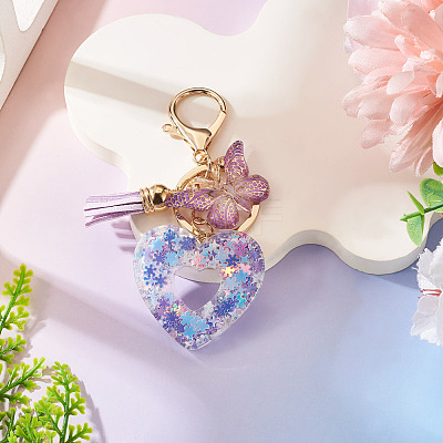 Heart with Butterfly Resin Keychains KEYC-TADJ0001-01F-1