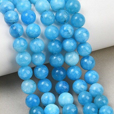Natural Dyed White Jade Beads Strands GG-CBAEB22-B01-8mm-07-1