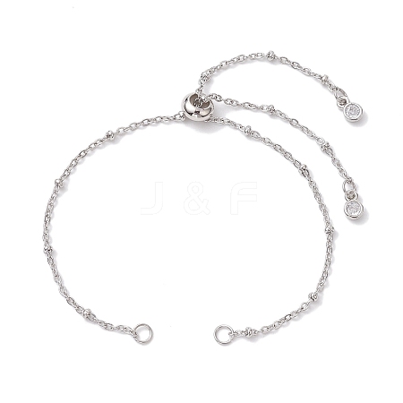 Non-Tarnish 2Pcs 2 Colors 304 Stainless Steel Satellite Chain Bracelet Slider Making AJEW-JB01242-02-1
