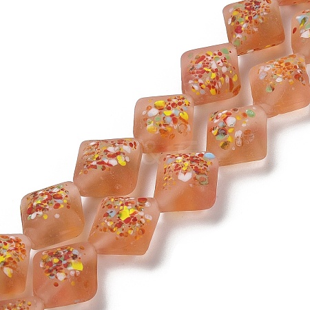 Frosted Handmade Lampwork Beads Strands LAMP-A010-01A-1