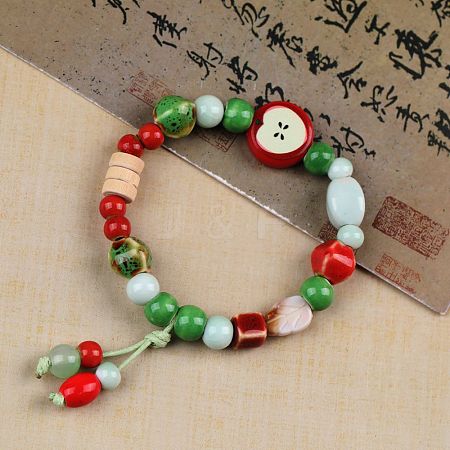 Handmade Porcelain Beaded Charm  Bracelets FS-WG33B94-09-1