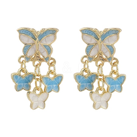 Butterfly Enamel Stud Earrings EJEW-M005-02-1