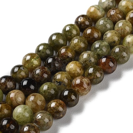 Natural Green Garnet Beads Strands G-Z034-B14-01-1