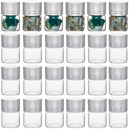 40Pcs Clear Glass Bottles Bead Containers CON-SC0001-15A-01-1