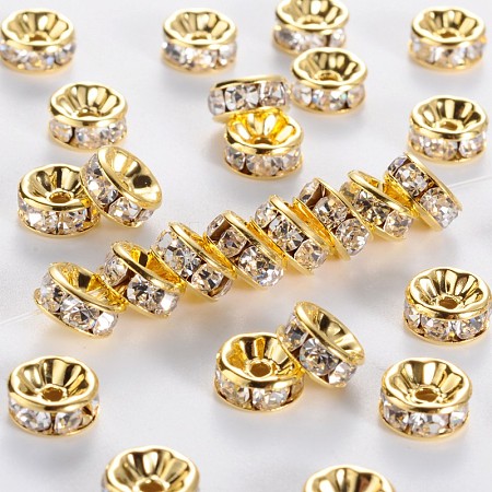 Brass Rhinestone Spacer Beads RB-A014-Z8mm-01G-NF-1