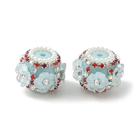 Flower Style Resin Rhinestone Beads CLAY-NH0003-05S-03-1