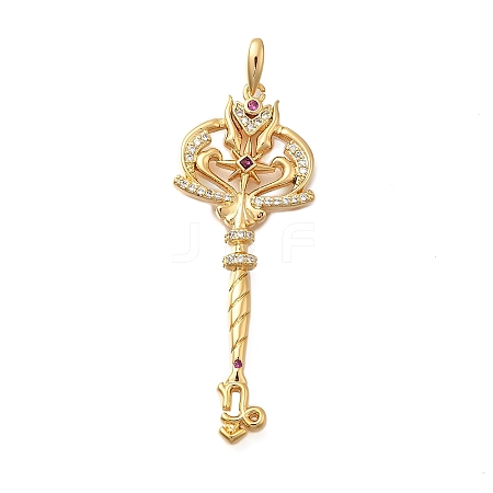 Brass Micro Pave Cubic Zirconia Big Pendants KK-B147-04G-06-1