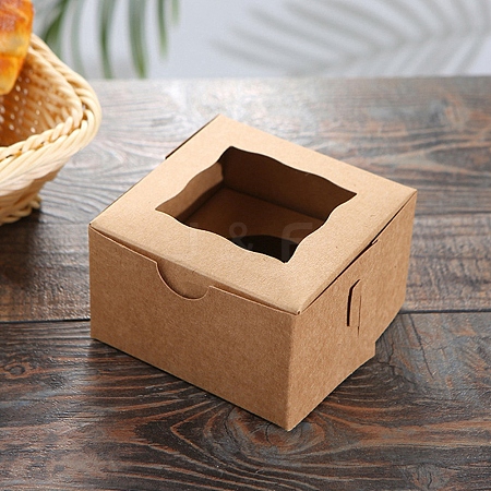 Square Kraft Paper Candy Boxes CON-WH0081-25-1