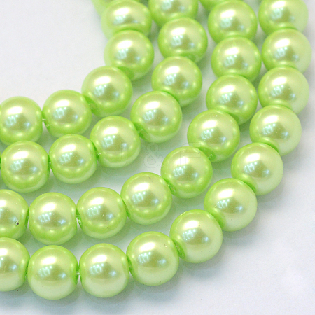 Baking Paint Pearlized Glass Pearl Round Bead Strands HY-Q003-4mm-07-1