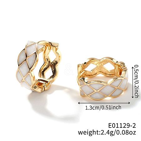 Fashionable Minimalist Multicolor Brass Enamel Hoop Earrings for Elegant and Unique Ear Accessories IC8285-2-1