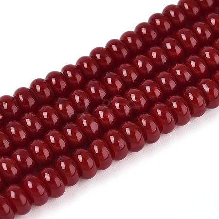 Opaque Solid Color Glass Beads Strands GLAA-ZX008-4mm-18O-1