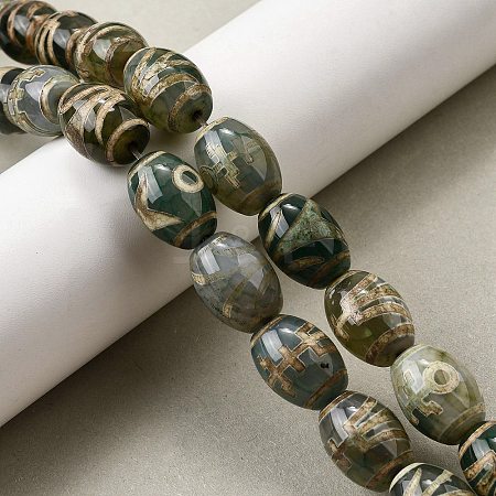 Tibetan Style dZi Beads Strands G-S389-A01-1
