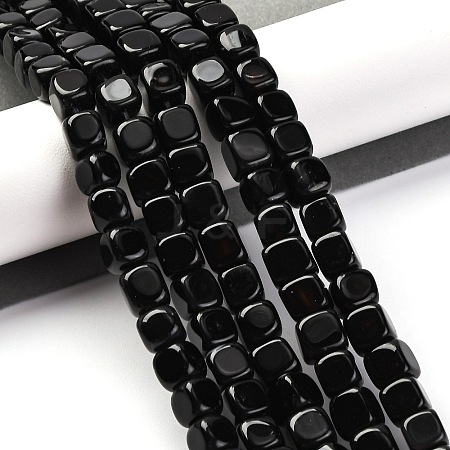 Natural Black Onyx Beads Strands G-G177-E15-02-1