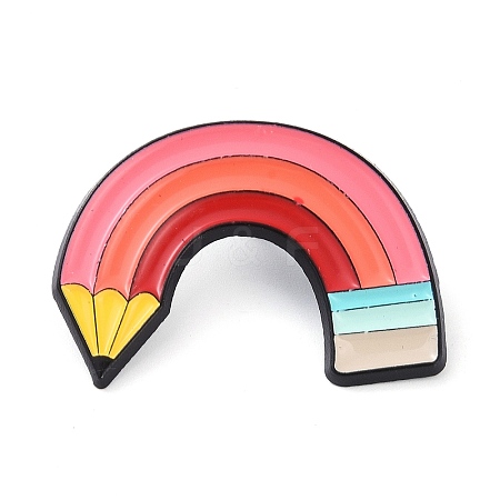 Rainbow Black Zinc Alloy Brooches JEWB-C031-02D-EB-1