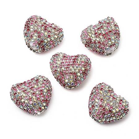 Sparkling Acrylic Heart Beads with Rhinestone Embellishment LS-OACR-NH0001-02B-02-1
