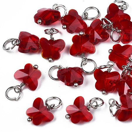 Faceted Transparent Glass Charms GLAA-T024-06I-1