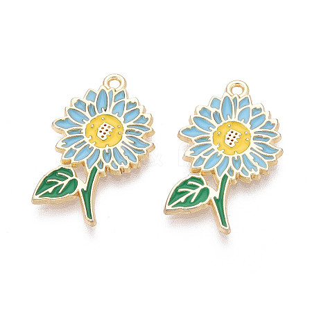 Alloy Enamel Pendants ENAM-T024-32B-G-1