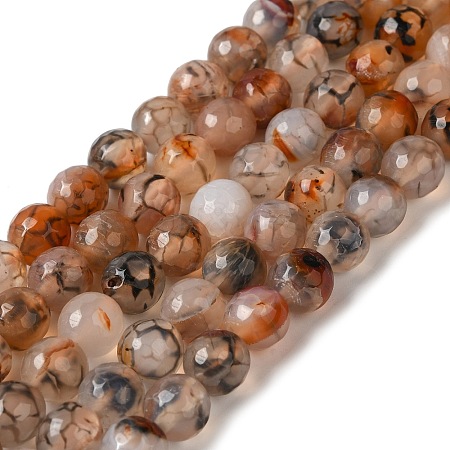 Dyed & Heated Natural Dragon Veins Agate Beads Strands G-P539-A01-08-1