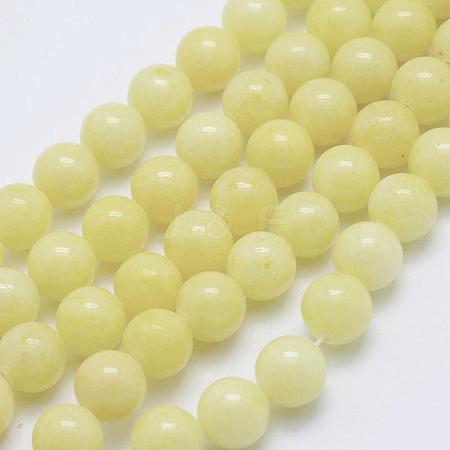 Natural Mashan Jade Round Beads Strands G-D263-8mm-XS06-1