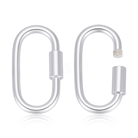 2Pcs 925 Sterling Silver Locking Carabiner STER-PH0004-52B-1