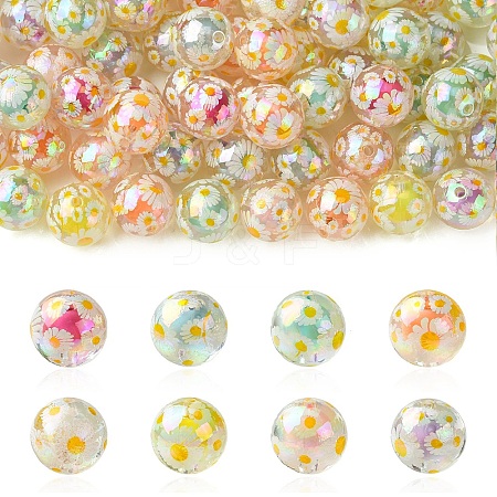 Plating Transparent Acrylic Beads TACR-CJC0001-12-1