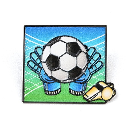 Sports Theme Football & Goalkeeper & Whistle Enamel Pins JEWB-L023-02C-EB-1