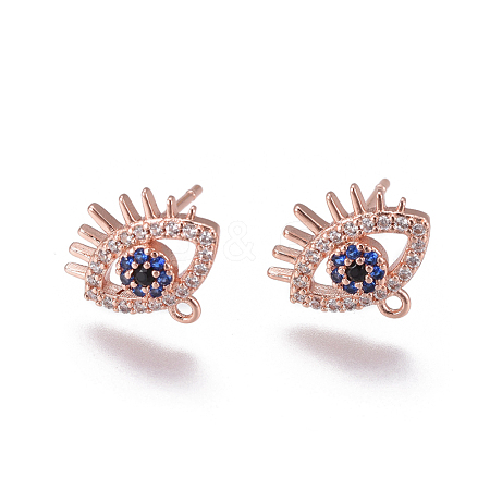 Brass Stud Earring Findings KK-I650-18RG-1
