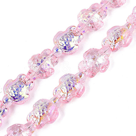 Electroplate Transparent Glass Beads Strands EGLA-N055-04A-06-1