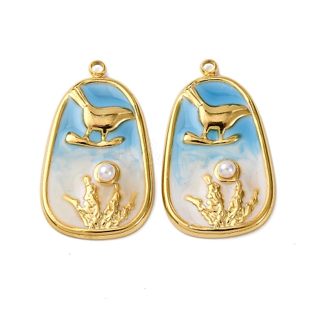 304 Stainless Steel Enamel Pendants STAS-L299-22G-03-1