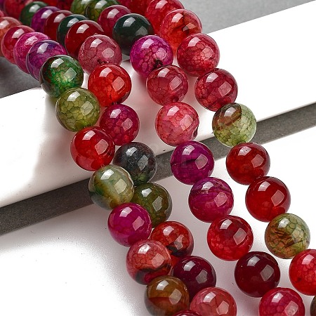 Dyed Natural Agate Beads Strands G-R262-10mm-1-1