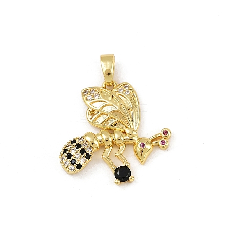 Brass Micro Pave Cubic Zirconia Pendants KK-F908-12G-1