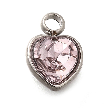 304 Stainless Steel with Rhinestone Pendants STAS-Q346-01P-01-1