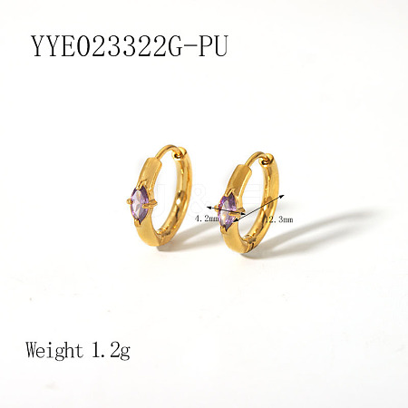 Elegant 304 Stainless Steel Hoop Earrings QA3505-3-1