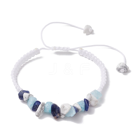Adjustable Natural Gemstone Braided Bracelets for Women BJEW-JB10995-02-1