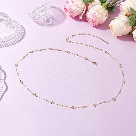 Brass Clear Cubic Zirconia Satellite Chain Waist Chains NJEW-C00038-1