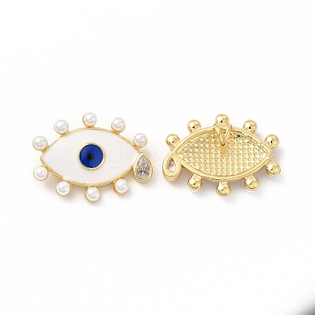 Rack Plating Brass Cubic Zirconia Pendants KK-G456-18G-1