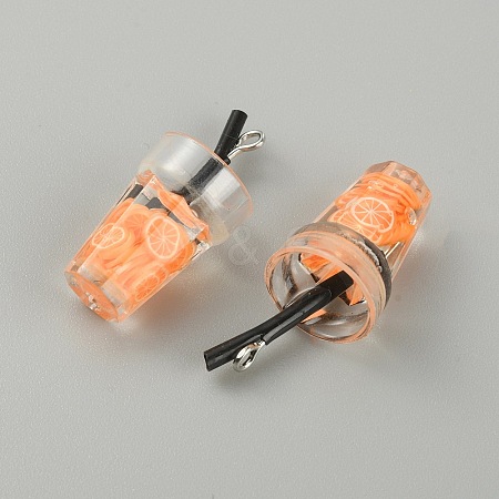 Transparent Resin Pendants RESI-TAC0019-03E-1