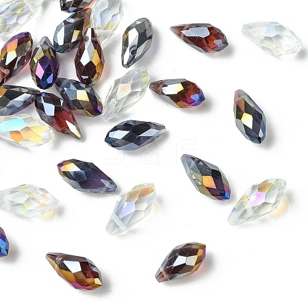 30Pcs 3 Colors Electroplate Glass Faceted Teardrop Beads EGLA-YW0001-86E-1