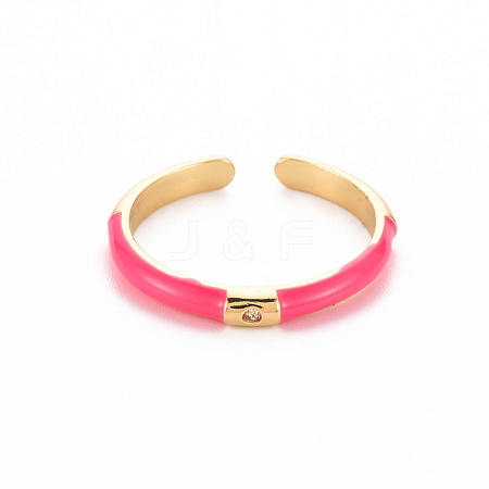 Brass Enamel Cuff Rings RJEW-T016-24A-NF-1