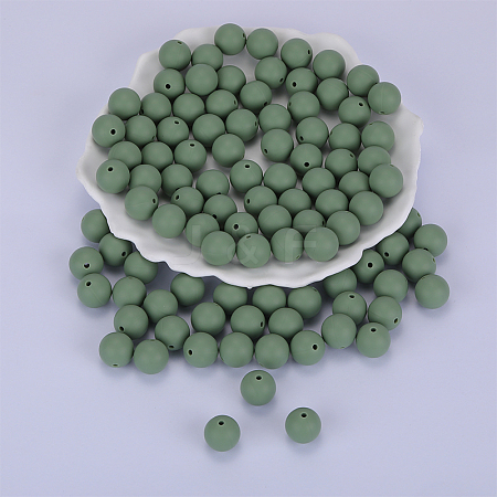 Round Silicone Focal Beads SI-JX0046A-104-1