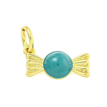 Rack Plating Brass Enamel Pendants KK-U021-04C-G-1