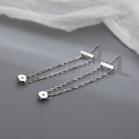 Stick Brass Cable Chain Stud Earrings FS-WGC480B-01-1