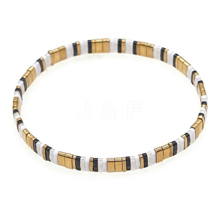 Bohemian Glass Seed Beaded Stretch Bracelets JM4508-41-1