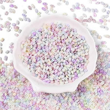Opaque Colours Luster Glass Seed Beads SEED-T006-02A-1