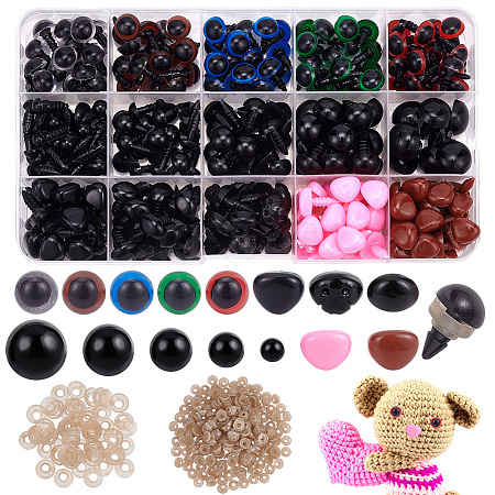 Plastic Doll Eyes & Nose Sets FIND-WH0420-144A-1