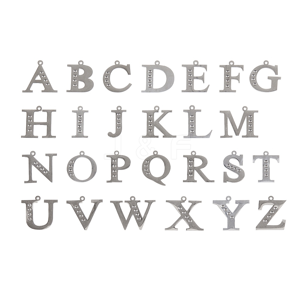 Wholesale 304 Stainless Steel Letter Pendant Rhinestone Settings