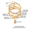 Alloy & Imitation Pearl Round Star Pineapple Charm 5 Layer Anklets for Women FS-WG8DB57-01-2