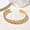 Two-tone 304 Stainless Steel Cuff Bangles for Women BJEW-A160-04GP-3