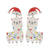 Cute Christmas Sheep Acrylic Dangle Stud Earrings QW2169-5