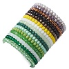 15Pcs 15 Colors Faceted Rondelle Imitation Jade Glass Beaded Stretch Bracelet Sets BJEW-JB10791-5